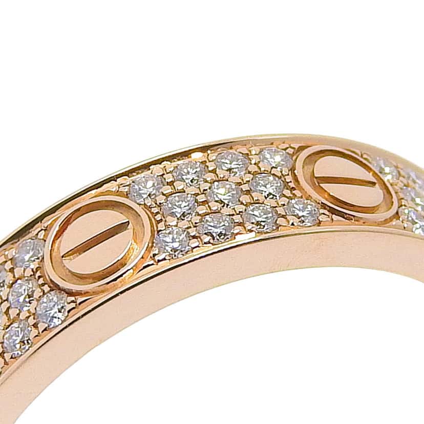 Cartier Love Wedding Band Pave Diamonds Ring Gold Good condition - Inside View
