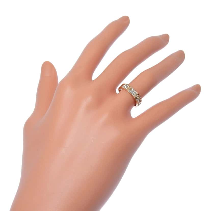 Cartier Love Wedding Band Pave Diamonds Ring Gold Good condition - Box View