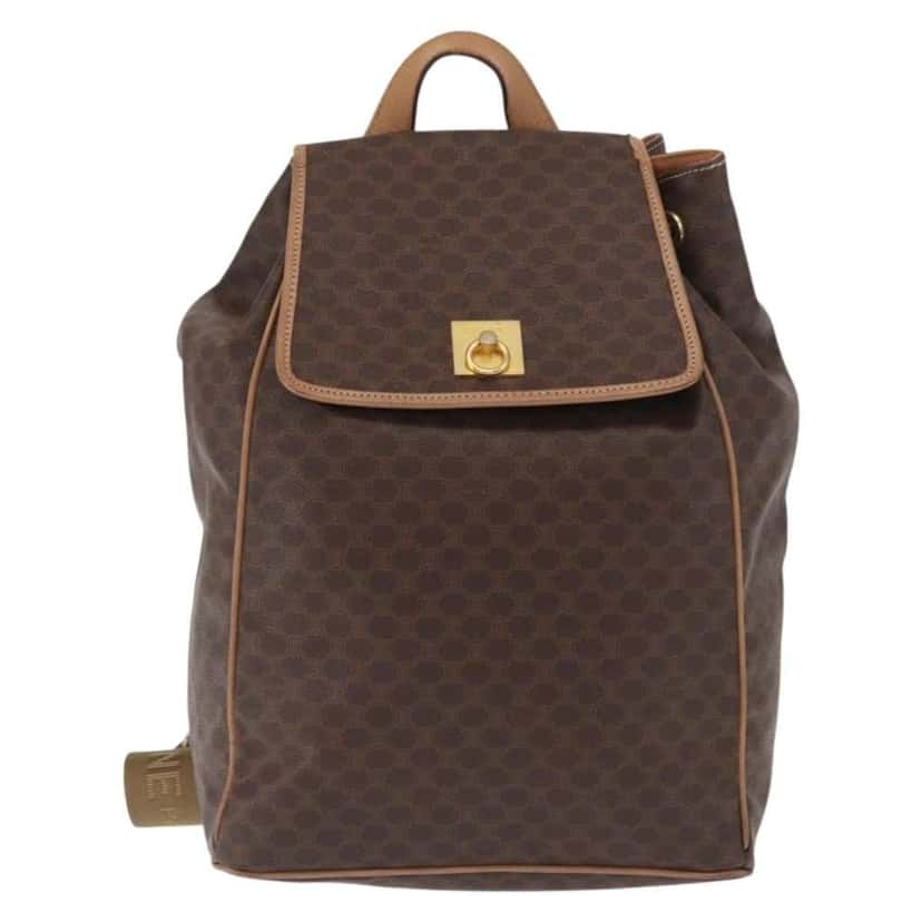 Celine Vintage Macadam Backpack Brown Canvas Good condition - Front View