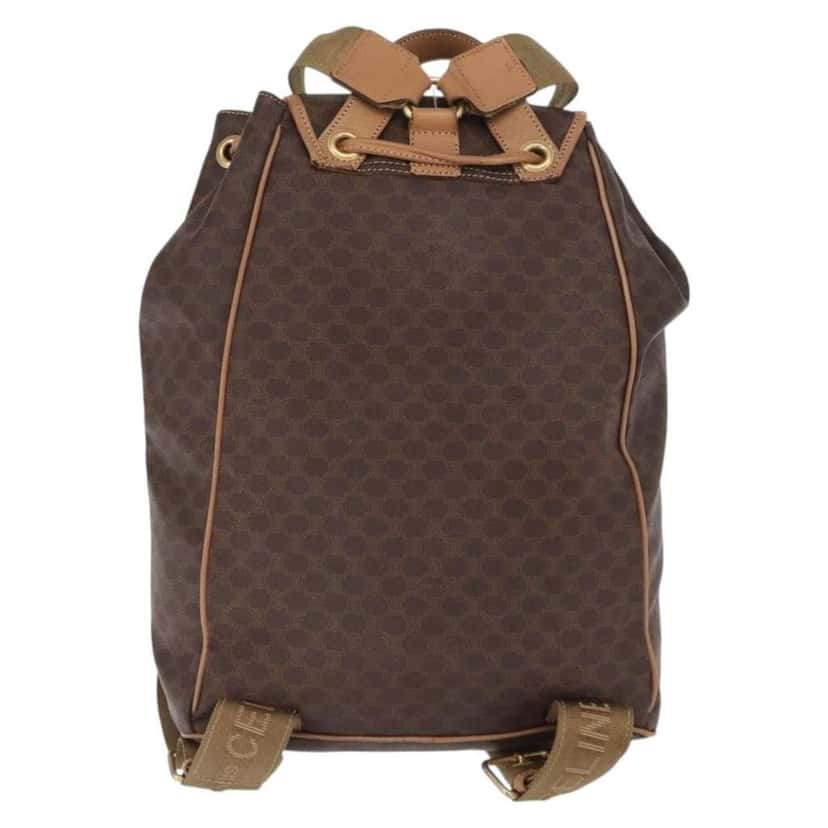 Celine Vintage Macadam Backpack Brown Canvas Good condition - Back View