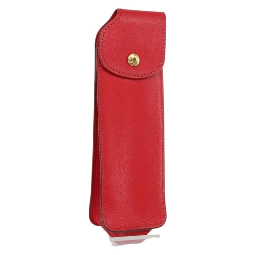 Hermès Glasses Case Red Leather Good condition - Front View