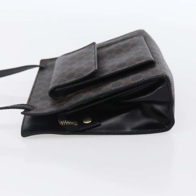 Celine Vintage Macadam Shoulder Bag Black Canvas Good condition - Inside View