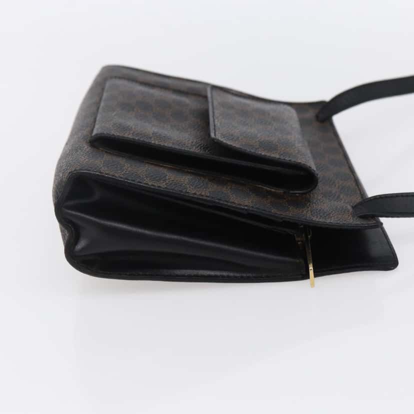 Celine Vintage Macadam Shoulder Bag Black Canvas Good condition - Model View