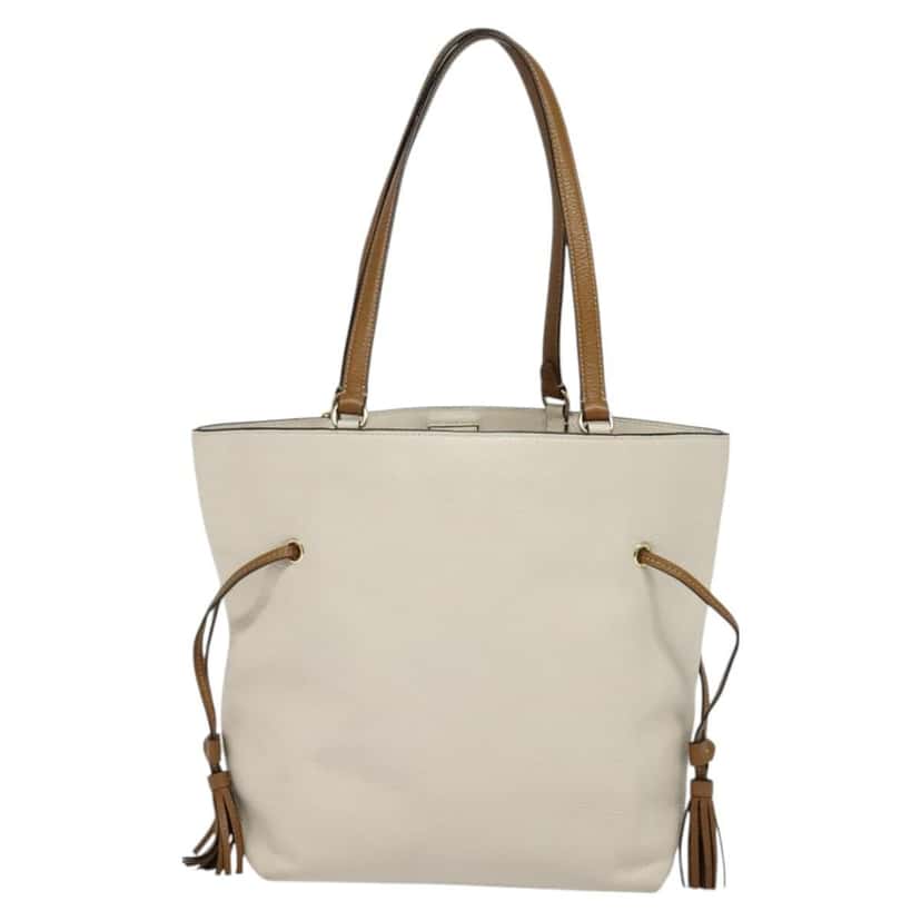Coach Handbag White Leather Good condition - Back View
