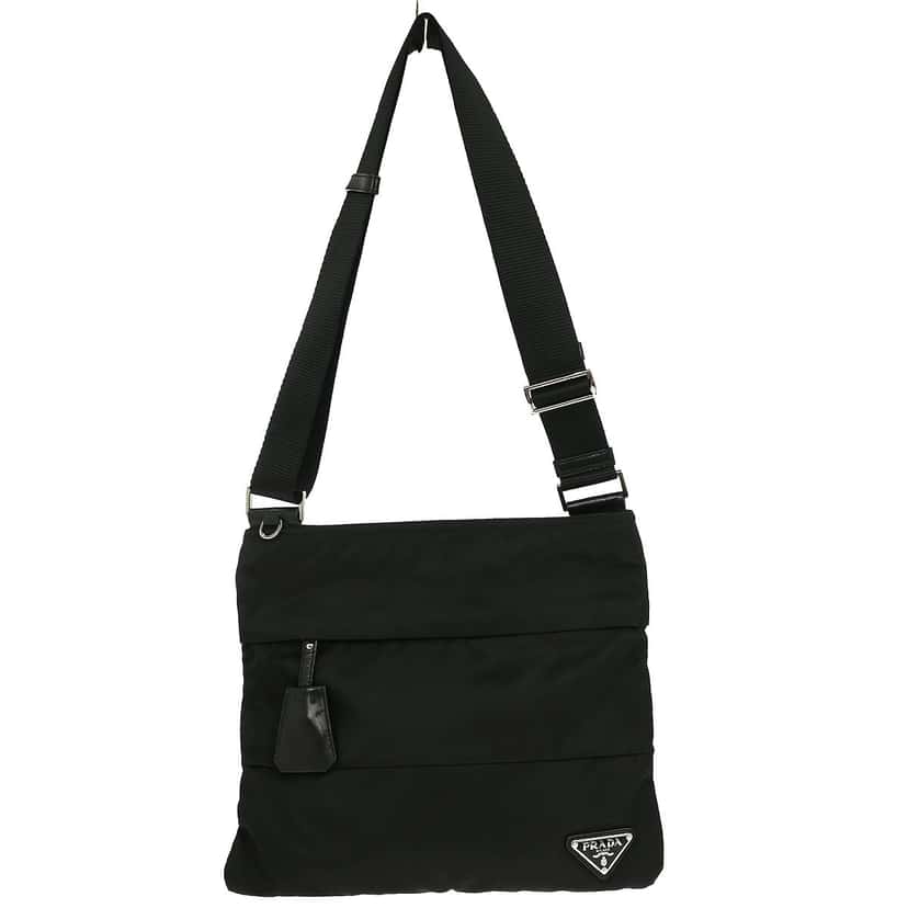 Prada Front Pocket Messenger Bag Black Good condition - Front View