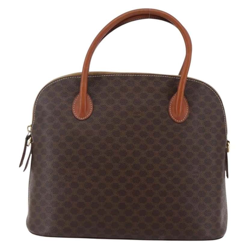 Celine Vintage Macadam Handbag Brown Canvas Good condition - Back View