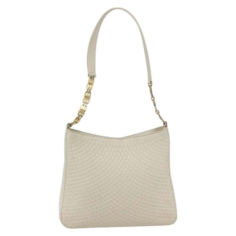 Bally Vintage Shoulder Bag Beige Leather Fair condition - Front View