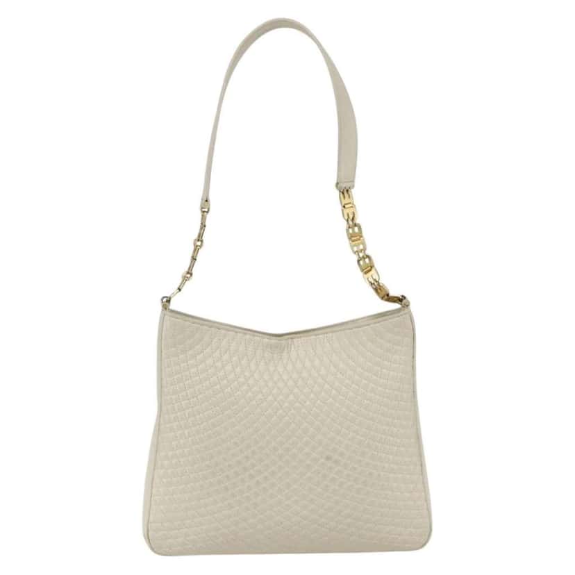 Bally Vintage Shoulder Bag Beige Leather Fair condition - Back View