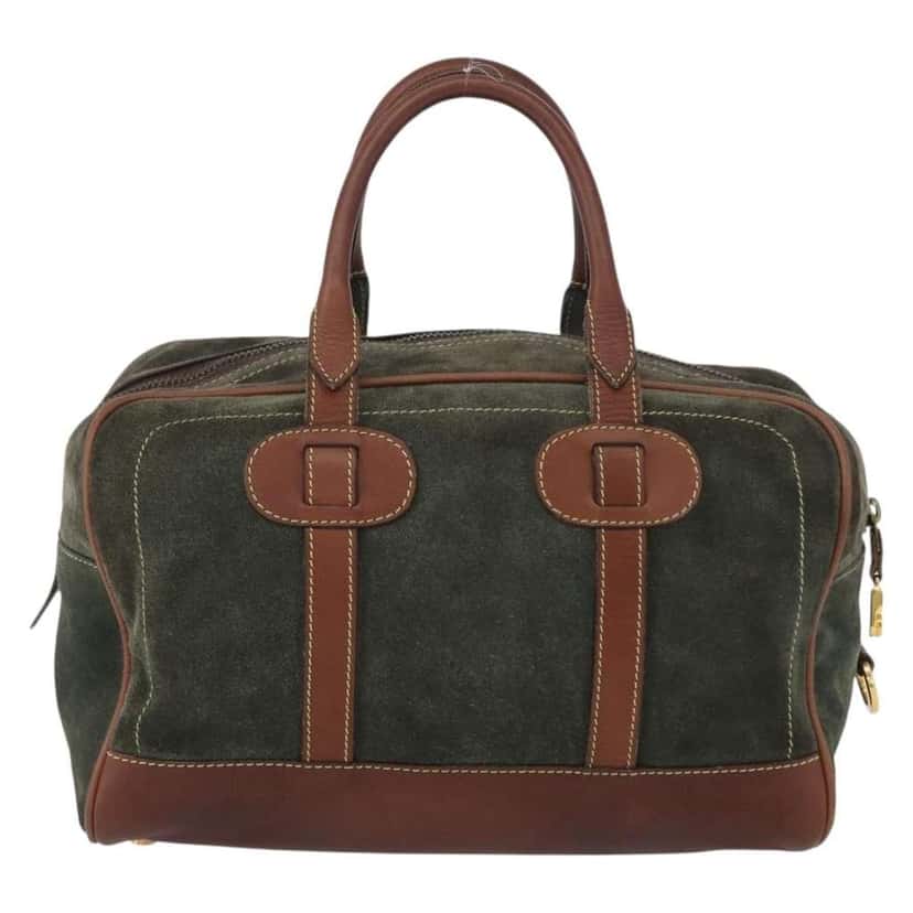Loewe Anagram handbag Green Suede Fair condition - Back View