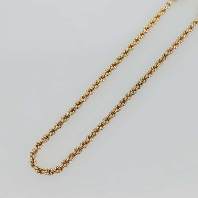 Christian Dior CD Round Pendant Necklace Gold Metal Good condition - Back View