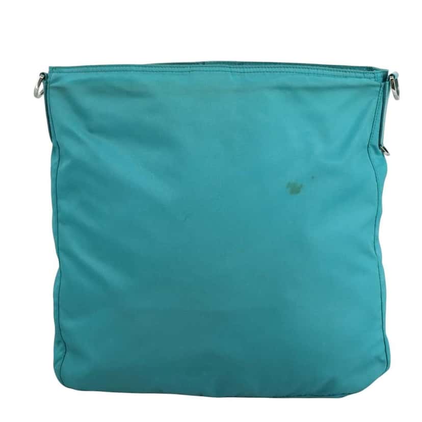 Prada Zip Top Messenger Bag Turquoise Good condition - Back View