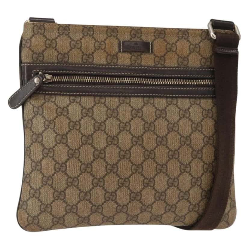 Gucci Flat Messenger Bag Beige Good condition - Front View