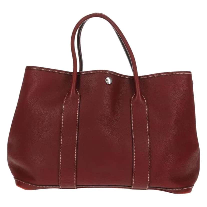 Hermès Garden Party Tote Burgundy Leather Good condition - Front View