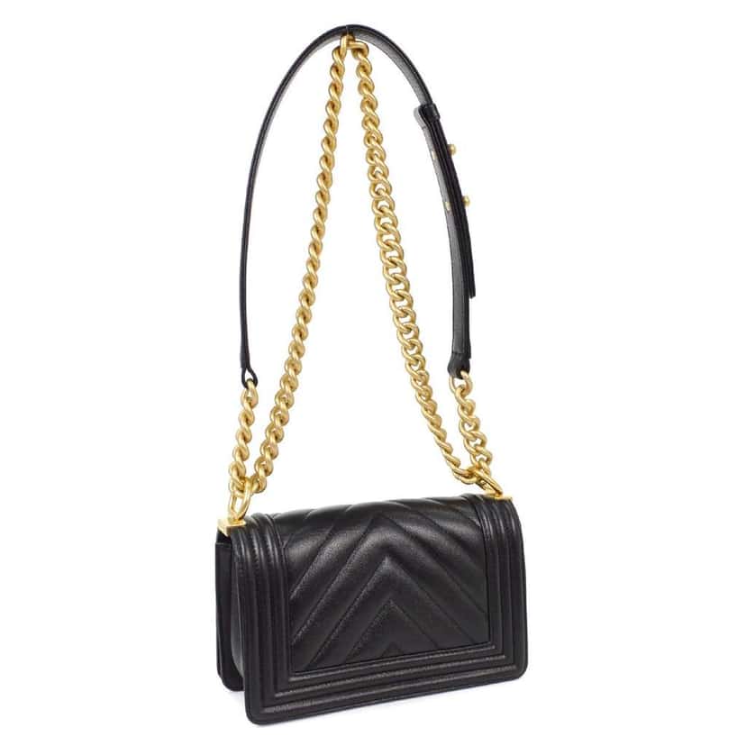 Chanel Boy Flap Bag Black Leather Good condition - Back View