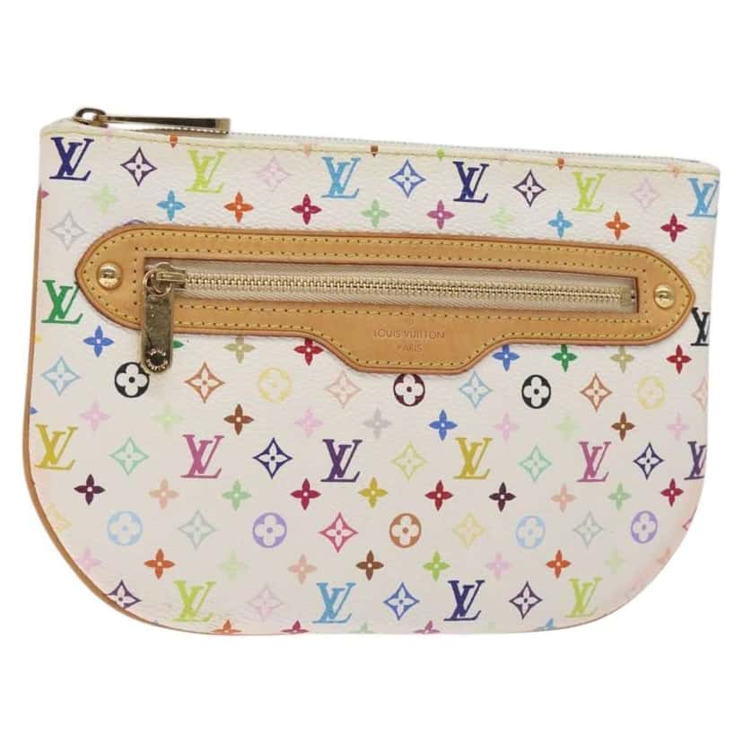 Louis Vuitton Pochette GM White Canvas Good condition - Front View