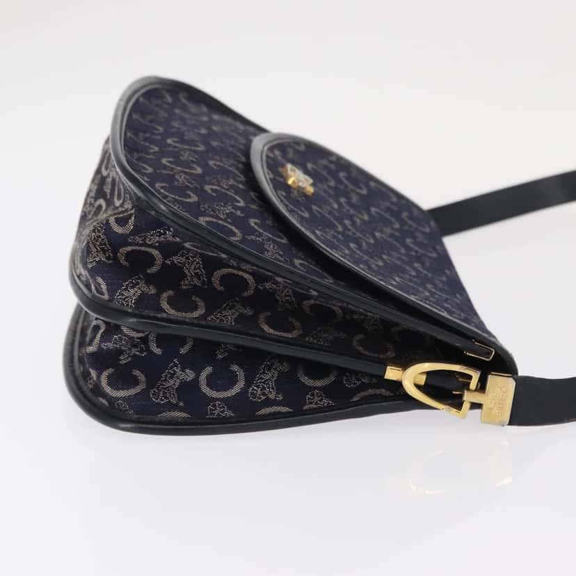 Celine C Sulky Shoulder bag Navy Canvas Good condition - Inside View