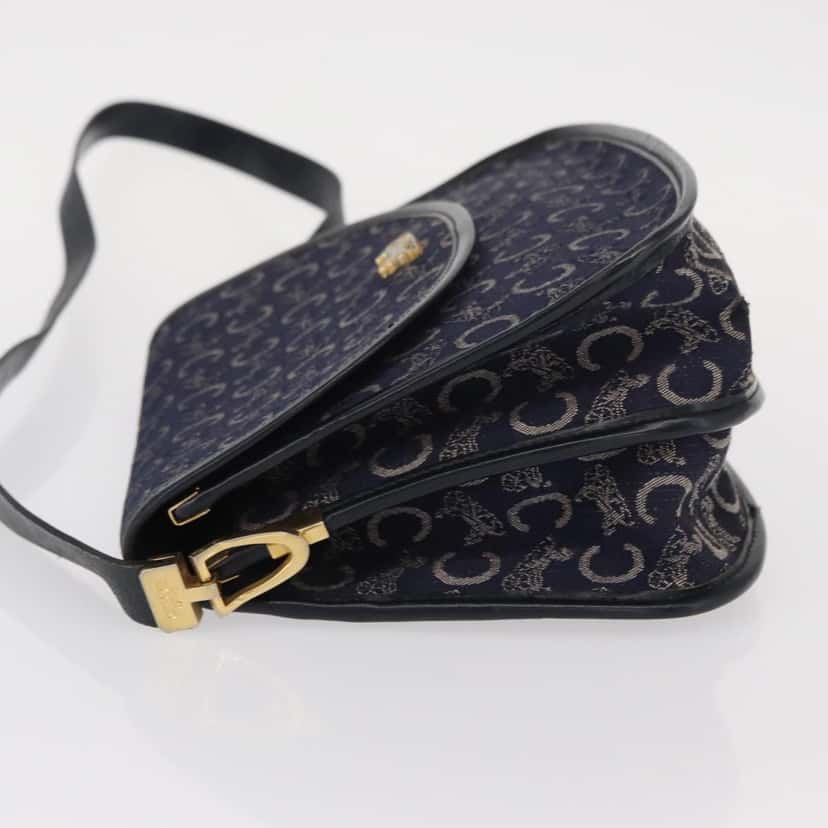 Celine C Sulky Shoulder bag Navy Canvas Good condition - Model View