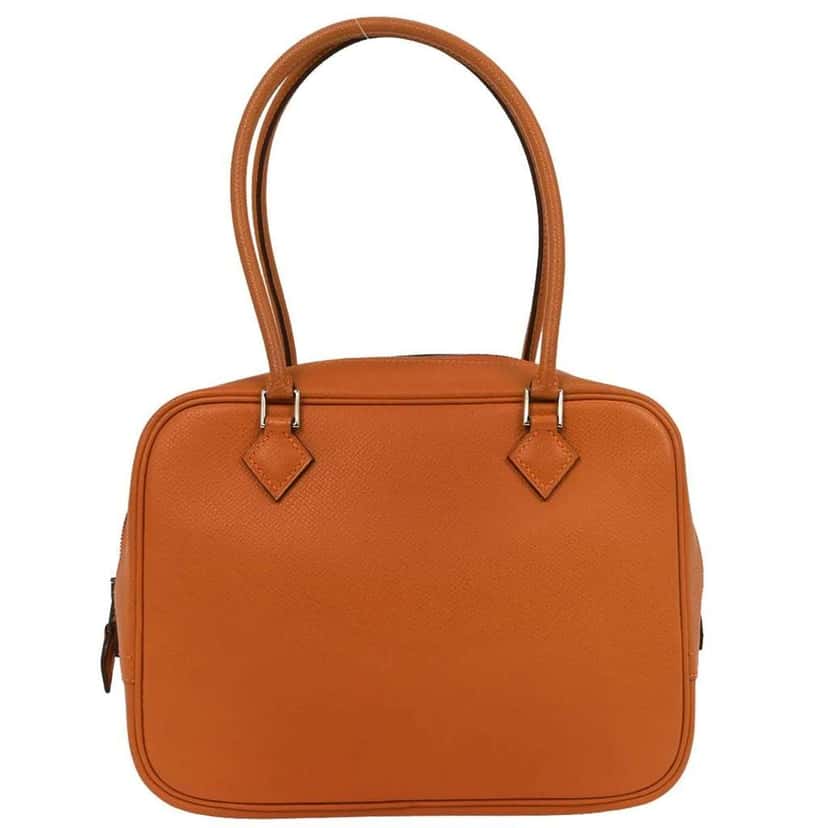 Hermès Plume Bag Orange Leather Good condition - Front View