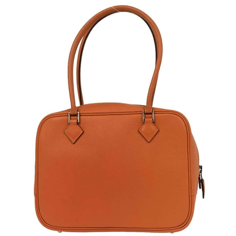 Hermès Plume Bag Orange Leather Good condition - Back View