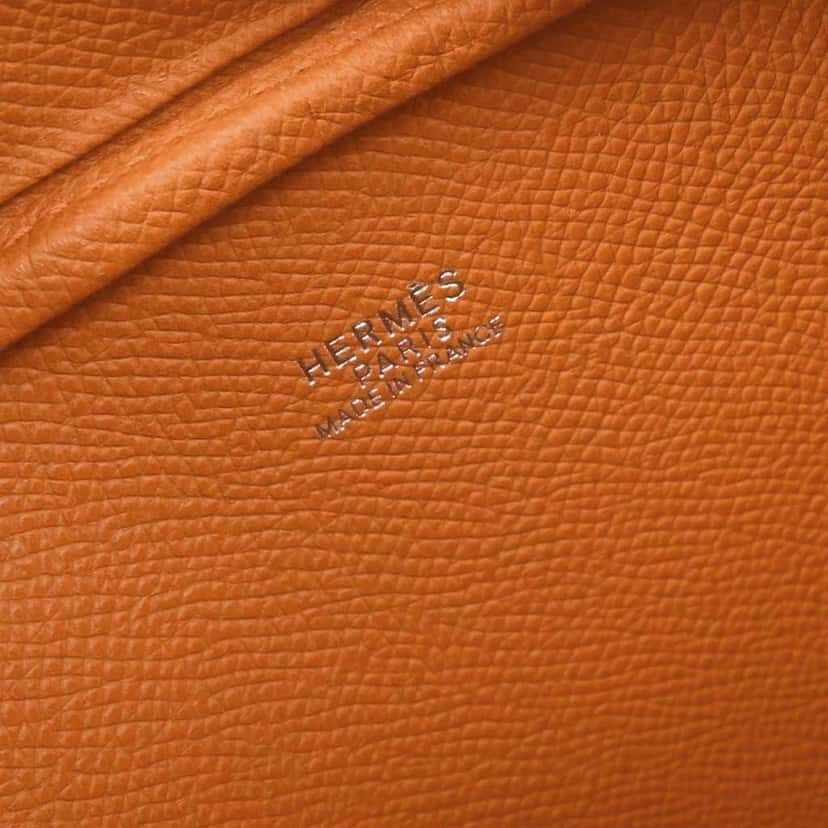 Hermès Plume Bag Orange Leather Good condition - Model View