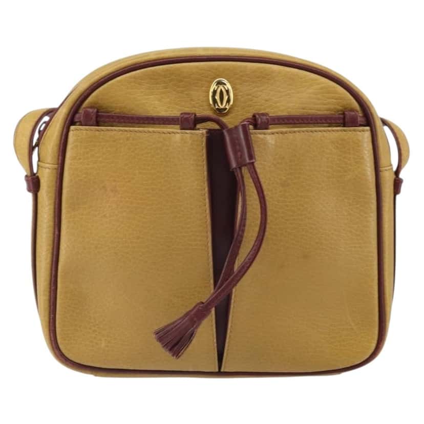 Cartier Tasseled Must de Cartier Crossbody Bag Yellow Leather Good condition - Front View