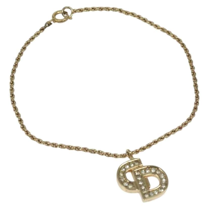 Christian Dior CD Logo Bracelet Gold Metal Good condition - Back View