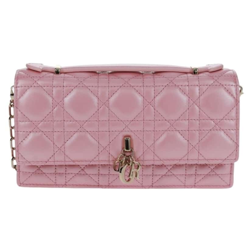 Christian Dior My Dior Top Handle Flap Bag Pink Leather Good condition - Front View
