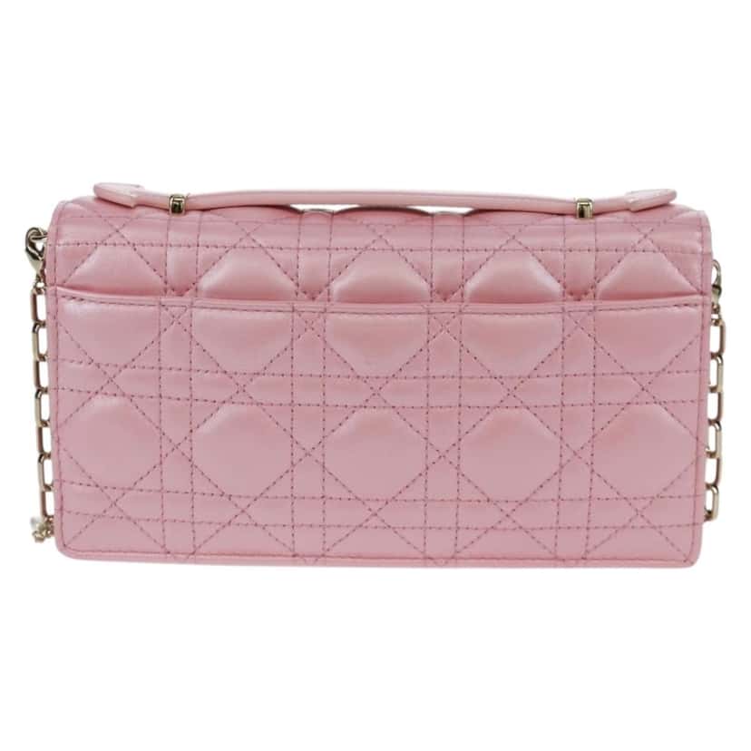 Christian Dior My Dior Top Handle Flap Bag Pink Leather Good condition - Back View