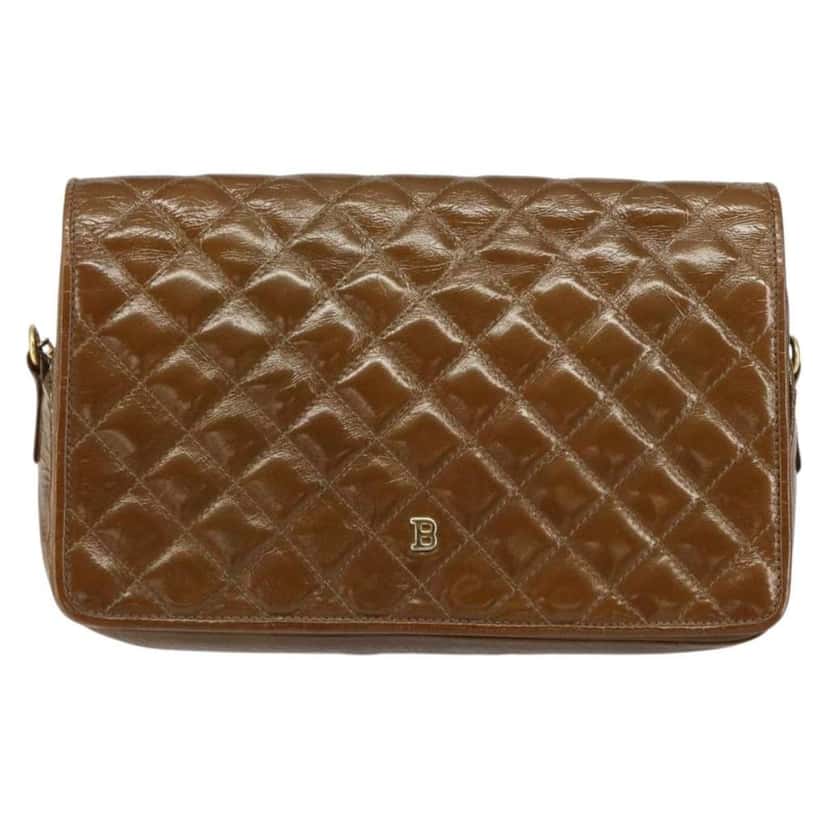Bally Vintage Chain Shoulder Bag Brown Good condition - Front View