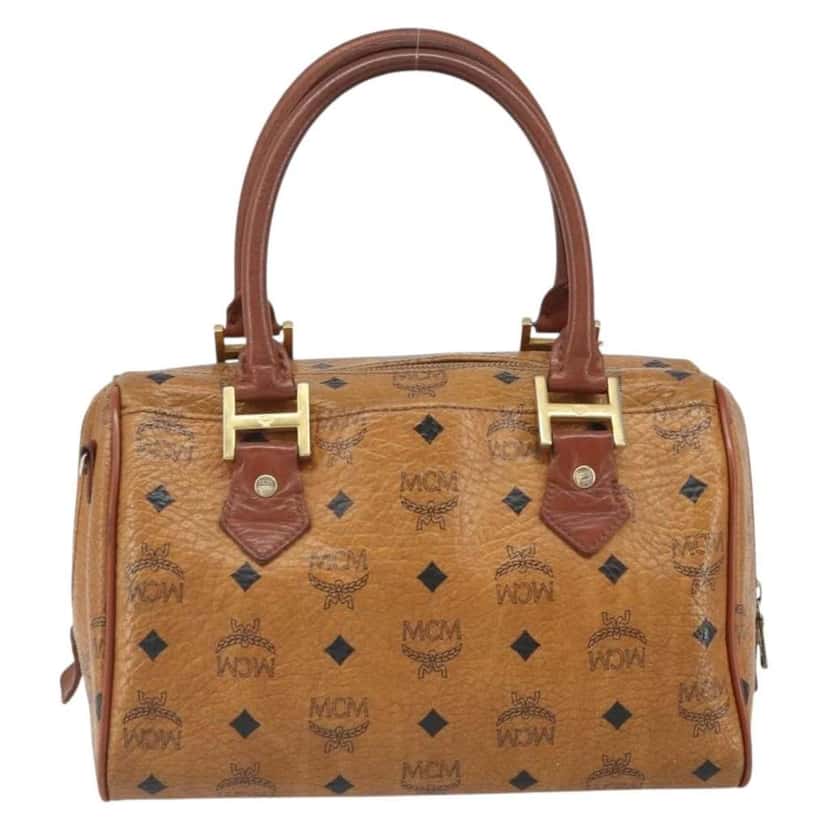 Mcm Visetos logogramme Handbag Brown Canvas Good condition - Back View