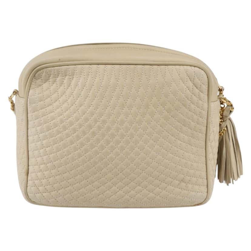Bally Vintage Shoulder Bag Beige Leather Good condition - Back View