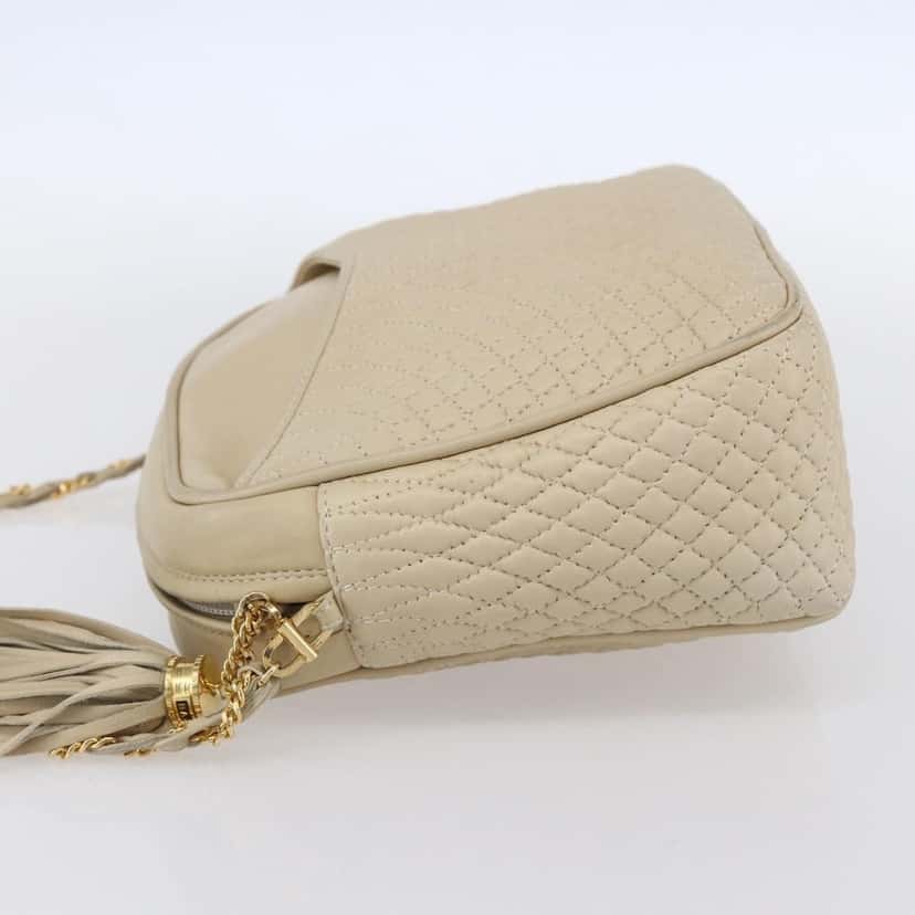 Bally Vintage Shoulder Bag Beige Leather Good condition - Inside View