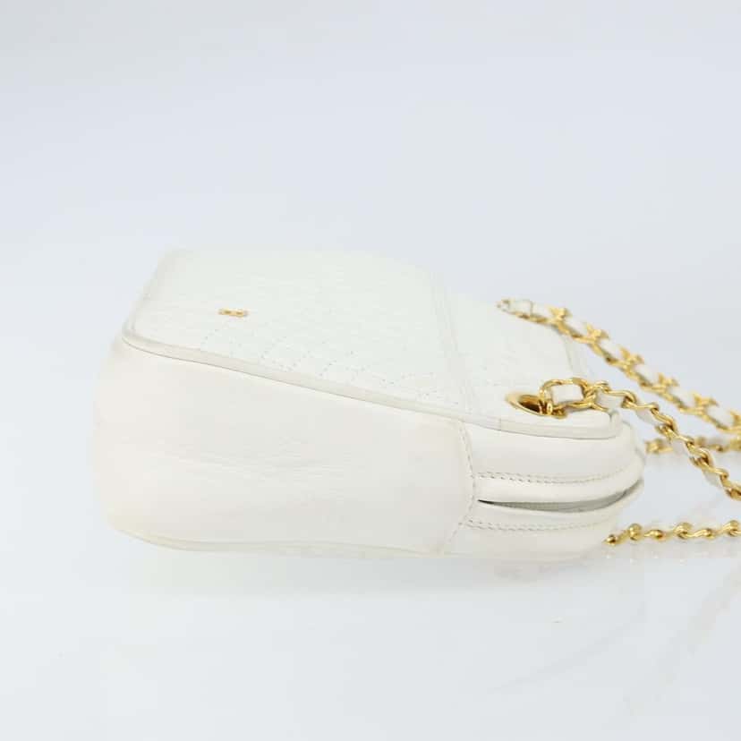 Bally Vintage Chain Shoulder Bag White Leather Good condition - Inside View