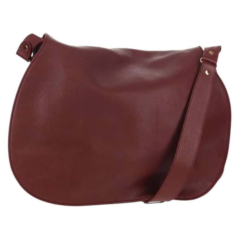Cartier Must de Cartier Shoulder Bag Burgundy Leather Good condition - Front View