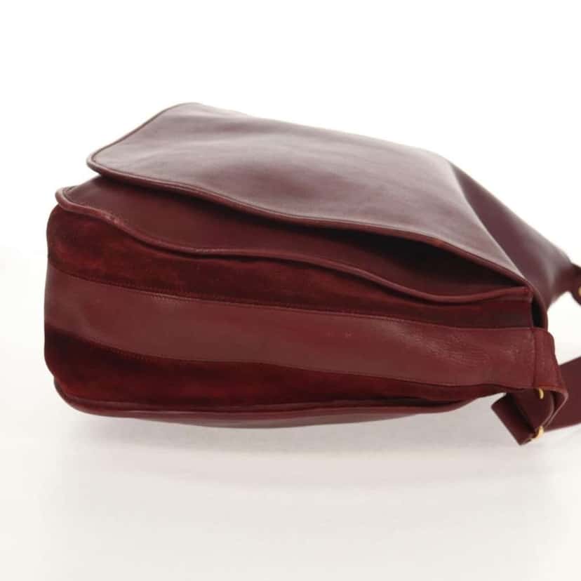 Cartier Must de Cartier Shoulder Bag Burgundy Leather Good condition - Model View