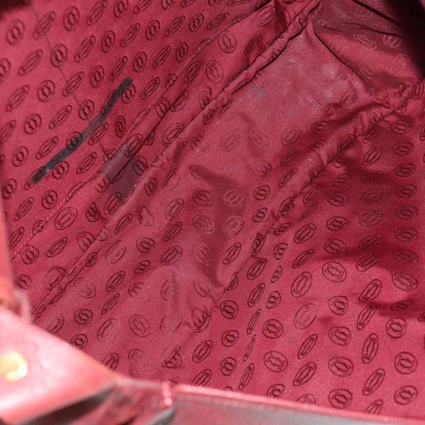Cartier Must de Cartier Shoulder Bag Burgundy Leather Good condition - Box View