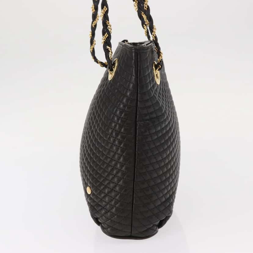 Bally Vintage Chain Shoulder Bag Black Leather Good condition - Inside View