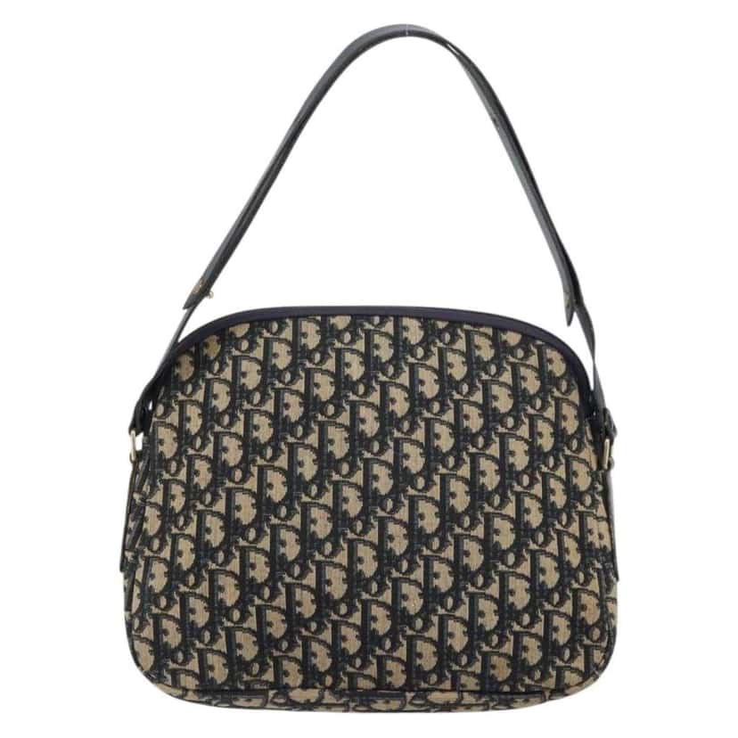 Christian Dior Vintage CD Trotter Handbag Navy Canvas Good condition - Back View