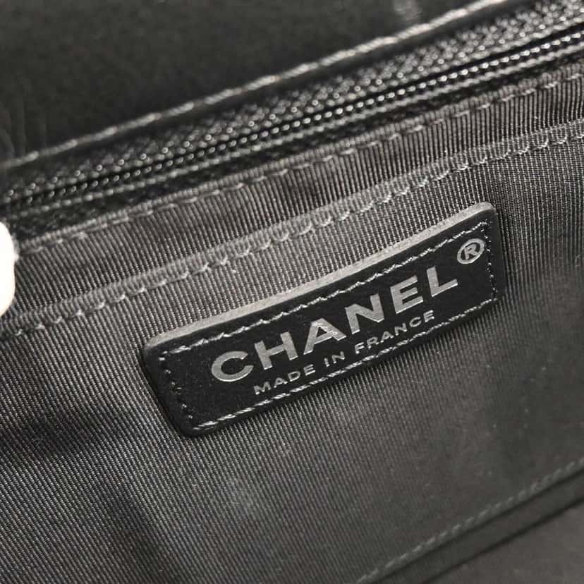 Chanel Embossed Braid CC Chain Flap Black Leather Good condition - Box View
