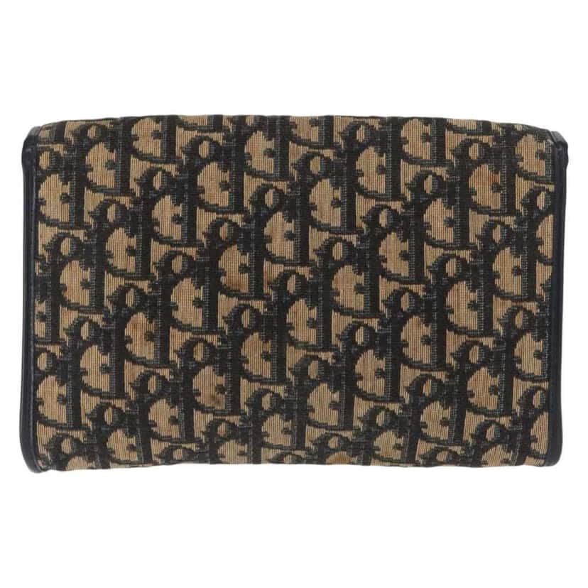 Christian Dior Vintage CD trotter Shoulder bag Navy Canvas Good condition - Back View