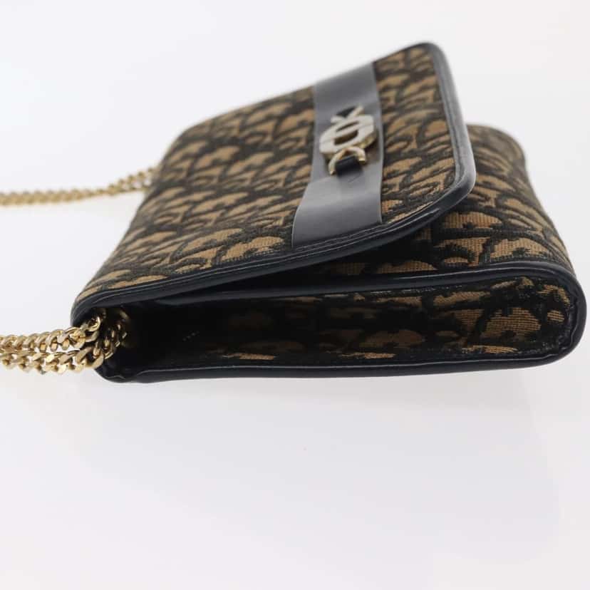 Christian Dior Vintage CD trotter Shoulder bag Navy Canvas Good condition - Model View