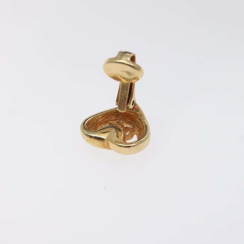 Christian Dior CD Heart Clip-on Earrings Gold Metal Good condition - Model View