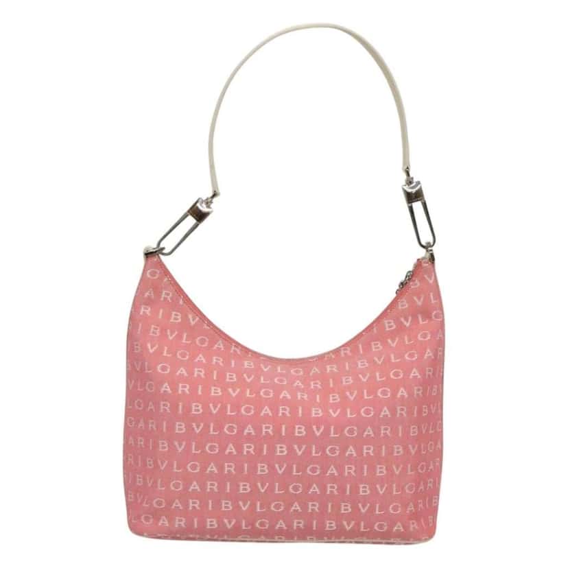 Bvlgari B.Zero1 Logomania Bag Pink Canvas Good condition - Back View