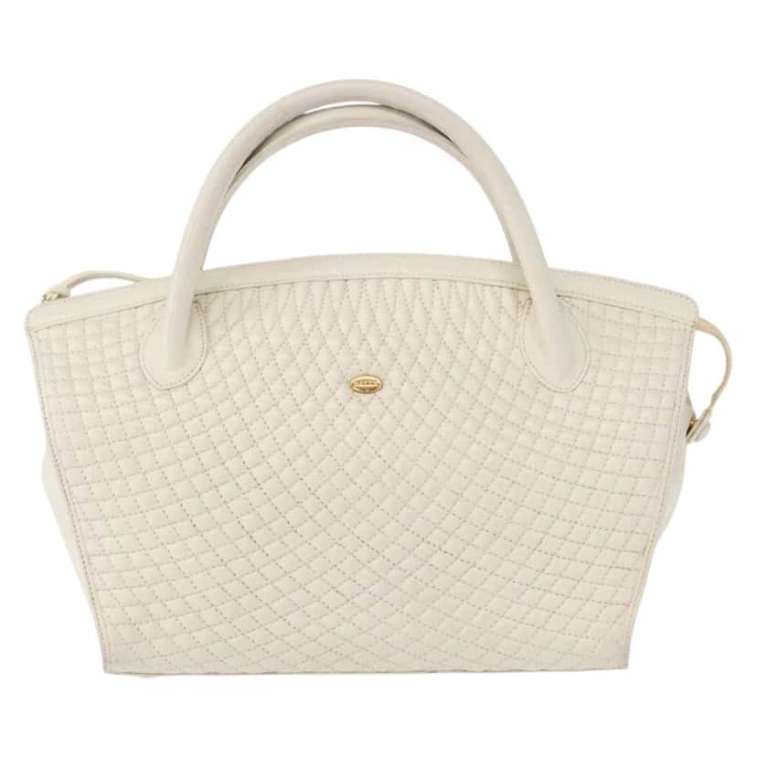 Bally Vintage Handbag White Leather Good condition - Front View