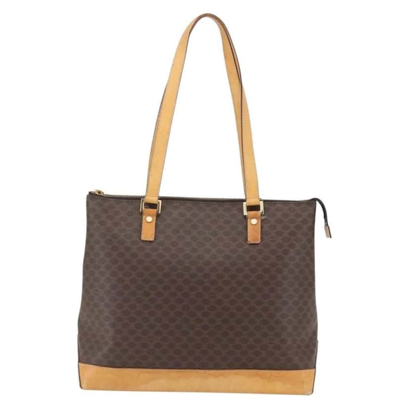 Celine Vintage Macadam Tote bag Brown Canvas Fair condition - Back View