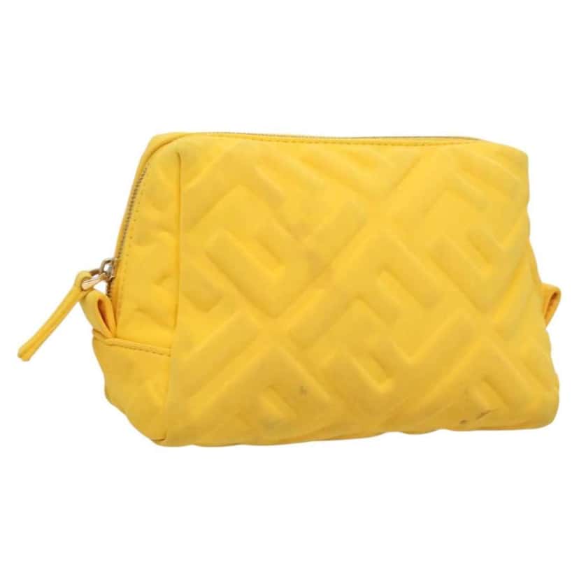 Fendi Vintage Toiletry Pouch Yellow Good condition - Front View