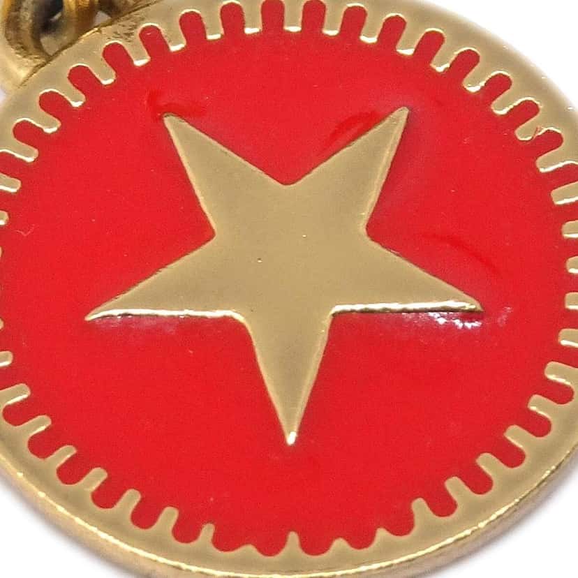 Chanel CC Star Dangle Earrings Gold Good condition - Back View