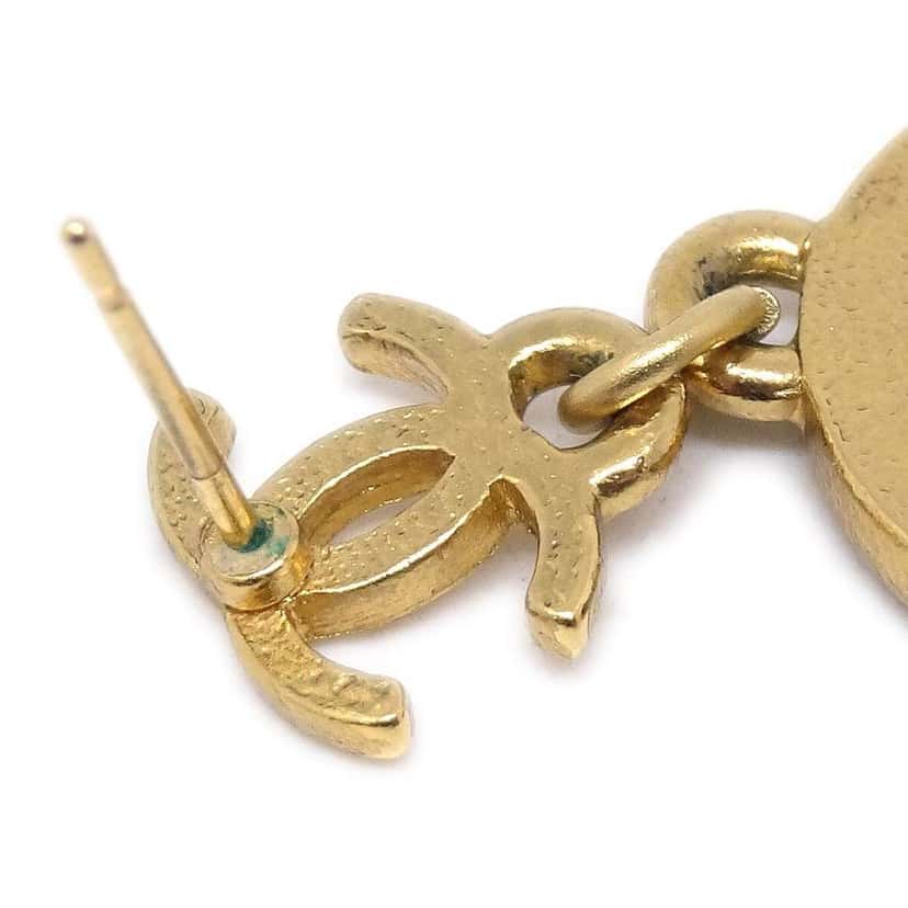 Chanel CC Star Dangle Earrings Gold Good condition - Inside View