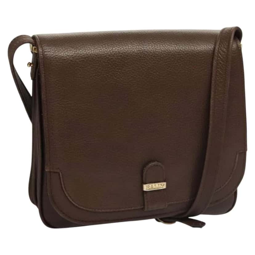 Bally Vintage Shoulder Bag Brown Leather Good condition - Front View