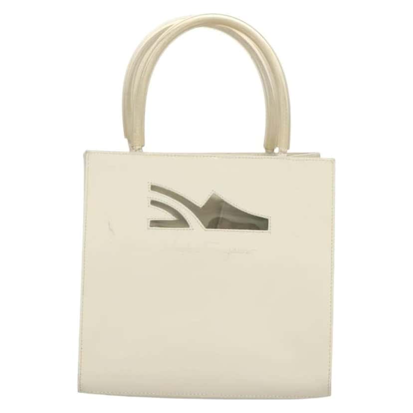 Salvatore Ferragamo Vintage Handbag White Good condition - Front View